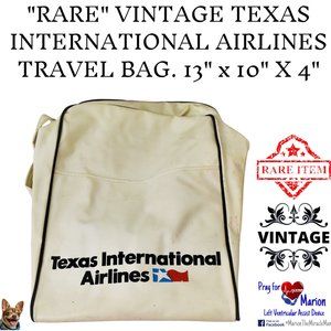 "RARE" VINTAGE TEXAS INTERNATIONAL AIRLINES TRAVEL BAG. 13" x 10" X 4"